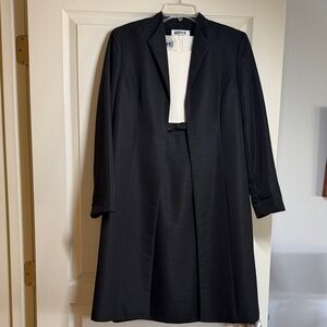 Kasper Black Blazer Coat with Sleeveless Dress (2-piece set)